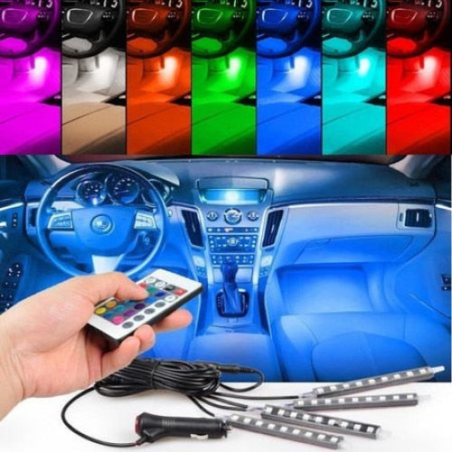 LED Interior Car Lighting Kit – Multicolor & Remote Control