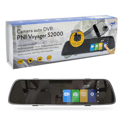 Dual Dash Cam Rearview Mirror – Front & Rear Full HD Recording