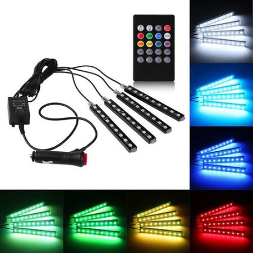 LED Interior Car Lighting Kit – Multicolor & Remote Control